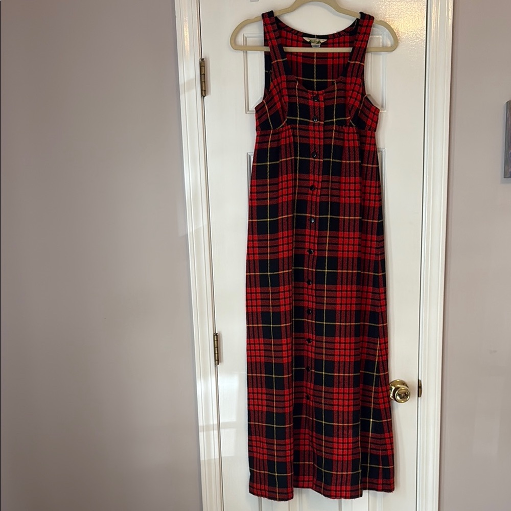 Vintage Sears Red and Black Plaid Dress